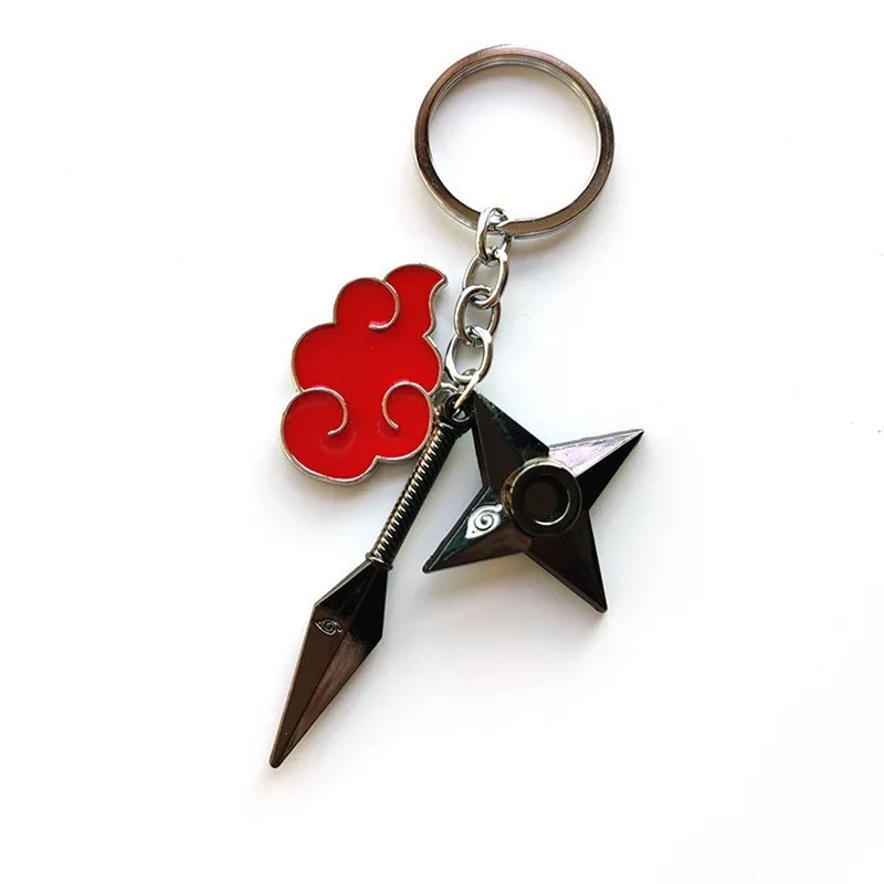 Anime Metal Keychain Uchiha Itachi Sharingan Cartoon Keychain Holder Chain Ring Toys for Children Gift