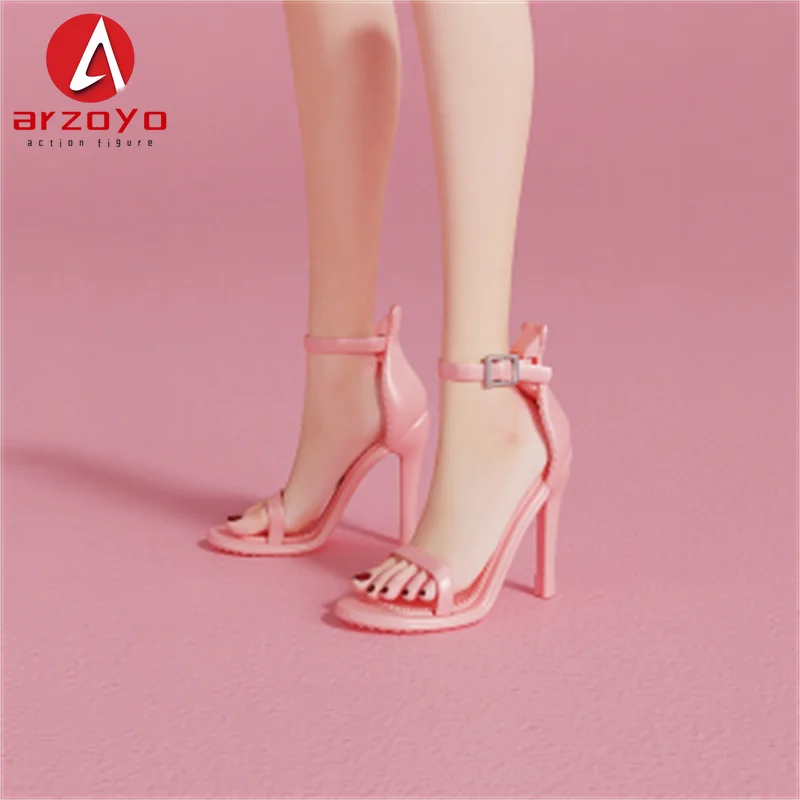 Maßstab 1:6, dünner Absatz, hochhackige Schuhe mit Einzelriemen, Zubehörmodell, passend für 12'' Bjd, Soldatin, Actionfigur, Körperpuppen