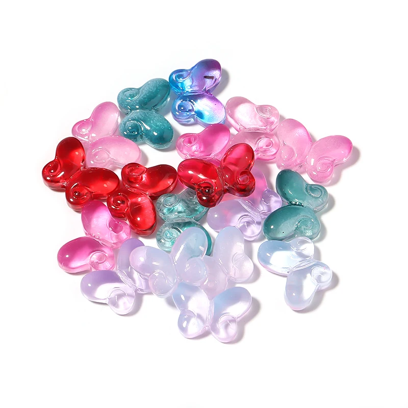 50pcs Lampwork Glazed Beads Mix Color Butterfly Shapes Czech Glass Loose Bead for Jewelry Making DIY Earring Necklace Findings