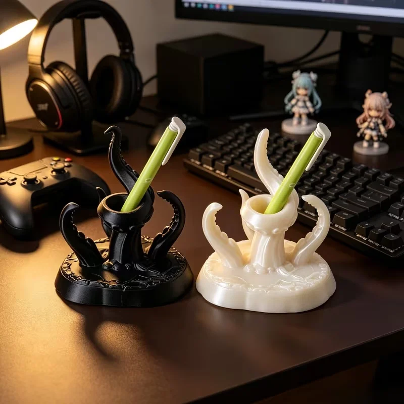 3D Printed Cthulhu Tentacle Pen Holder Plastic Creative Desk Stationery Storage Container Unique Gothic Desktop Decor Ornament