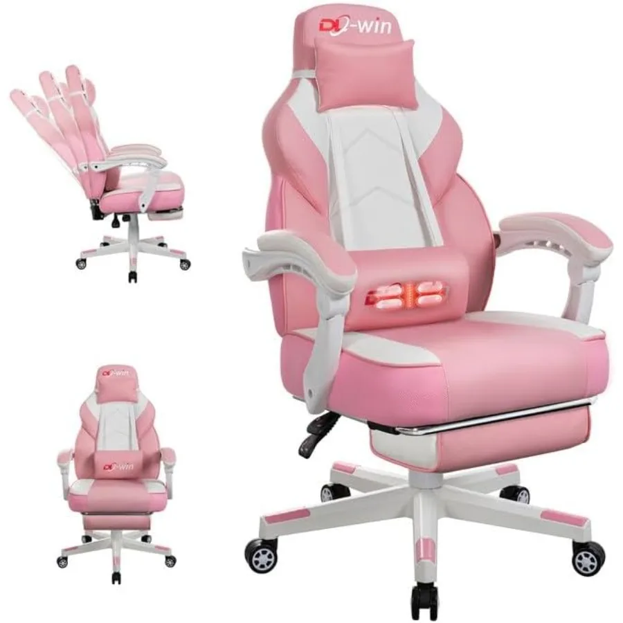 كراسي ألعاب الفيديو للبالغين كرسي ألعاب مع مسند للقدمين كراسي ألعاب كبيرة وطويلة الظهر مع دعم قطني للتدليك 360 Sw