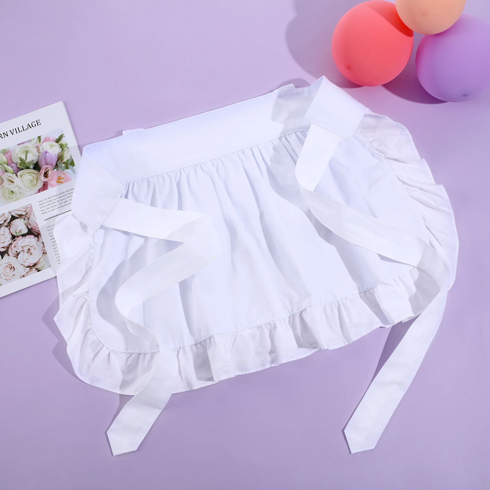 

Cotton Apron for Women Full Cotton Waitress Chef Baking Cooking White Easy Clean Housework Party Shop Hotel Nail Salon