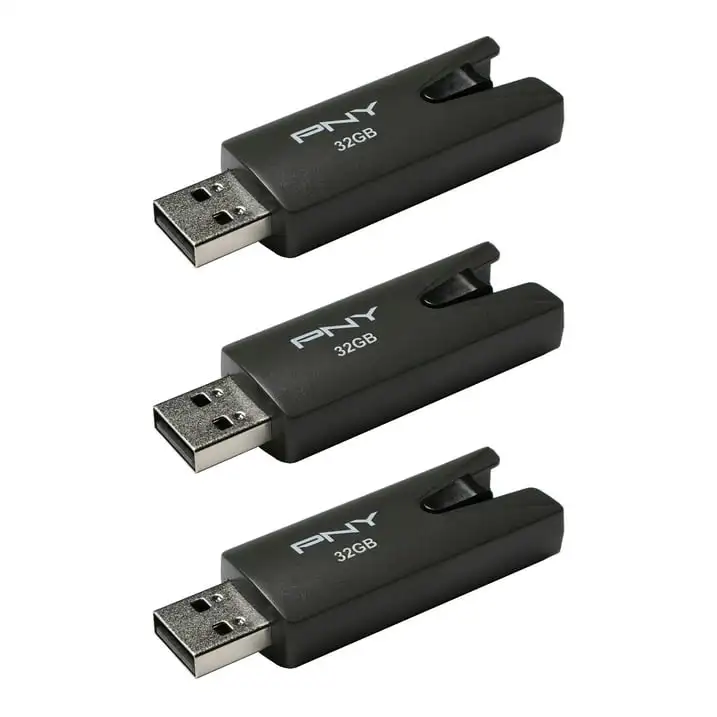 PNY 32GB Attaché USB 2.0 Flash Drive 3-Pack - Light-Weight Durable Storage Device for Data