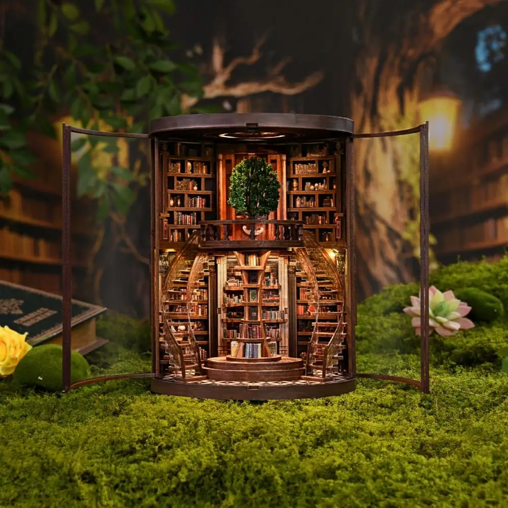 NIEUW DIY Cottage Wisdom Tree Boekenkast Boekensteun Handgemaakt miniatuurmodel voor vrienden Wijsheid DIY Model Home Decor Verjaardagscadeaus Ambachten