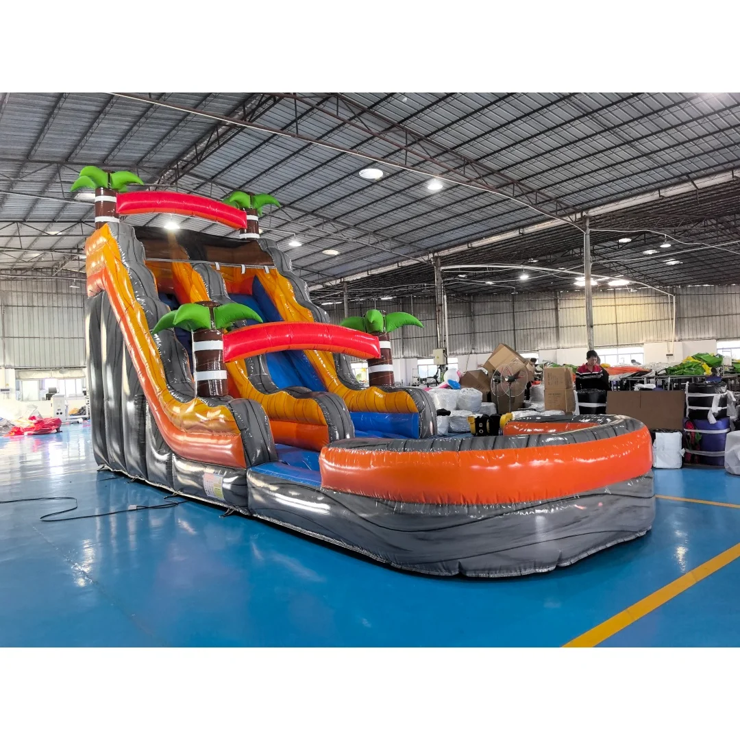 

！@Outdoor Thickened PVC Inflatable Commercial Water Slide Pool Environmentally Friendly Single Lane Customizable Kids 9x3x6m