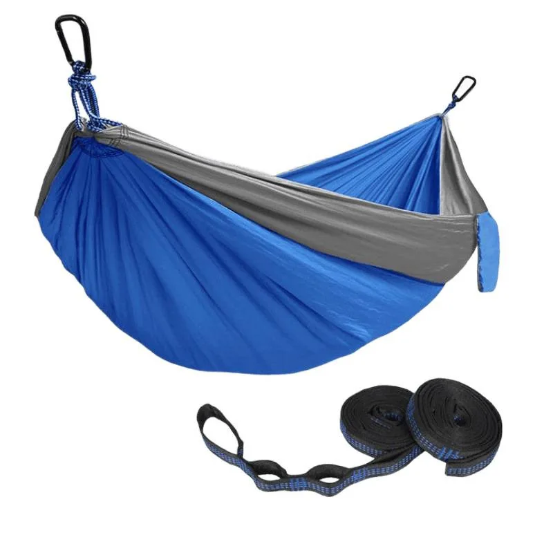 أرجوحة مزدوجة للتخييم أرجوحة واحدة أرجوحة من النايلون أرجوحة حقلية قماش مظلة خارجي تخزين مريح #5