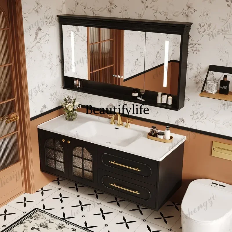 French ceramic integrated basin bathroom cabinet combined toilet washbasin  a17