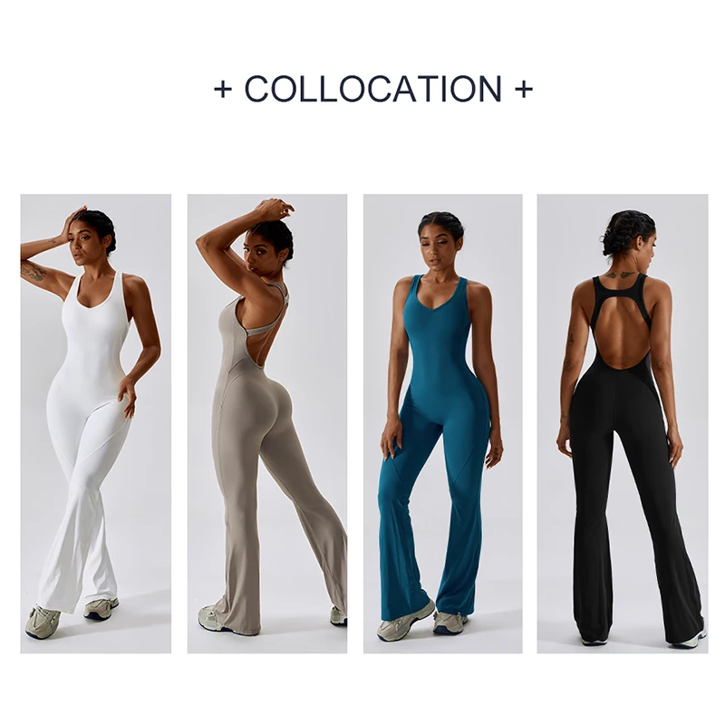 DANCEFISH 2023 Women Quick-Drying Tight Activewear Dance Sports Fitness Clothing Buttocks Belly Micro One-Piece Yoga Jumpsuits