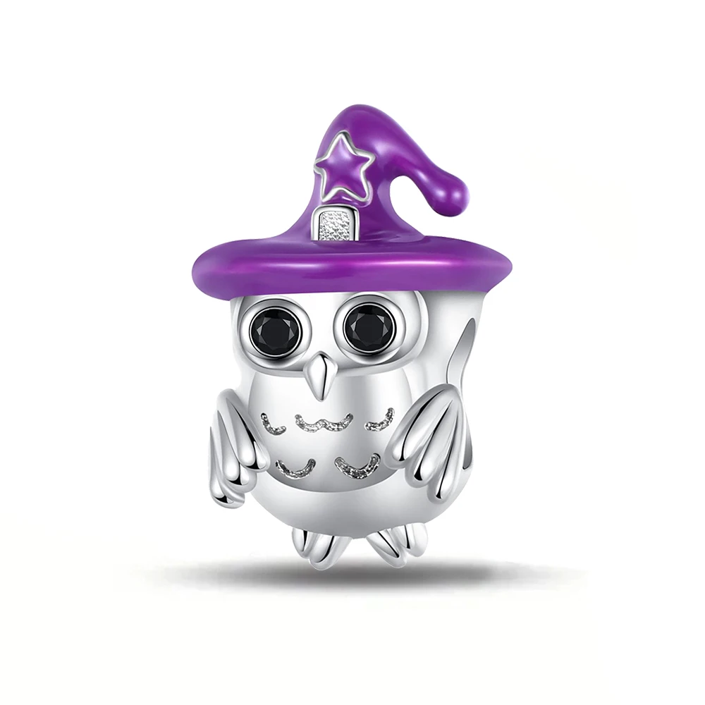 

Ahthen 925 Sterling Silver Hot Sale Beads Owl Dangle Charm fit Snake Chain Bracelets Necklaces for Women Jewelry Making