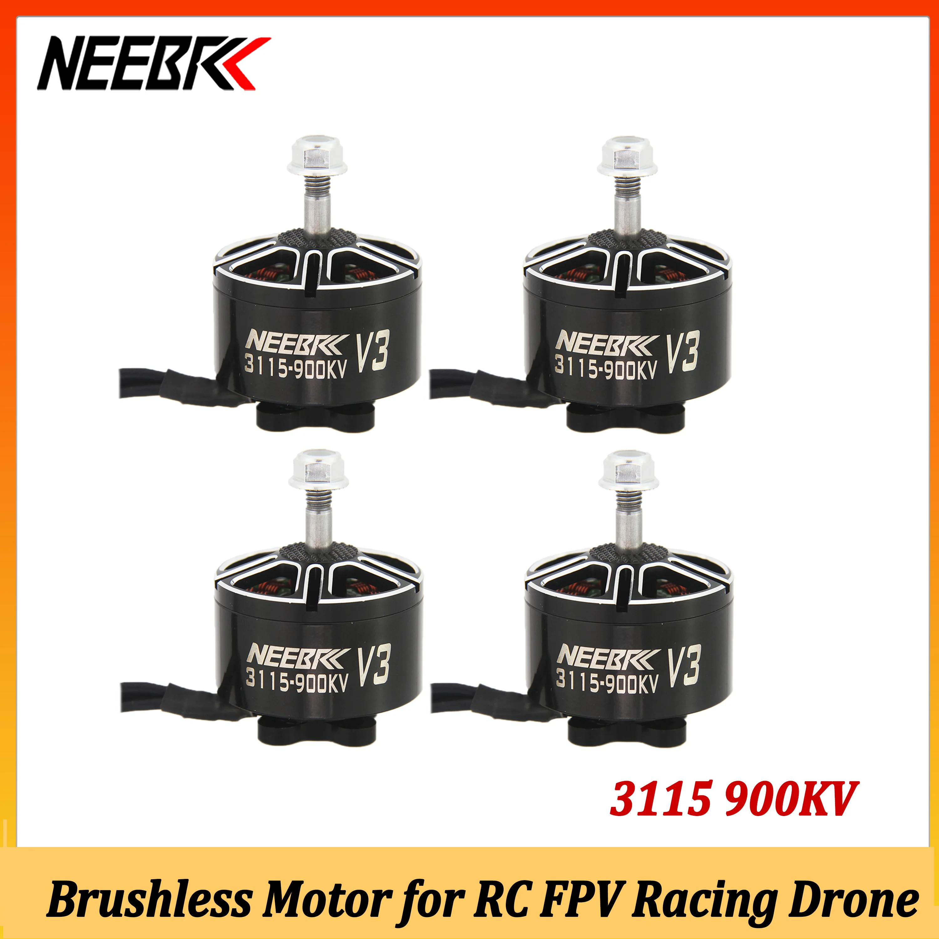 

Бесколлекторный двигатель NEEBRC 3115 900KV (1/2/4 шт.) 3-6S для радиоуправляемых FPV-дронов, гоночных квадрокоптеров Mark4 9/10 дюймов, мультироторов X-класса, Taurus X8Pro, Protek60