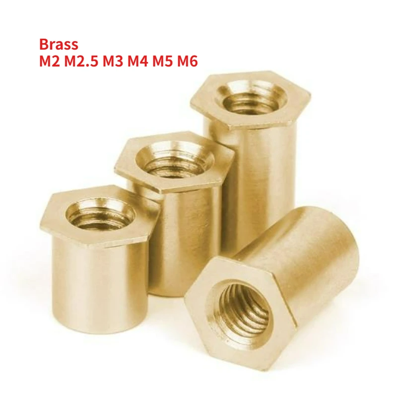 

10/20 шт. M2 M2.5 M3 M4 M5 M6 Латунная заклепка со сквозным отверстием Шестиугольная заклепка Шпилька Заклепка Гайка Колонка Длина шпильки 3 мм-16 мм