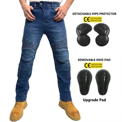 2024 neue Motorrad Straßen rennen blaue Hosen schwarze Männer Moto Jeans Schutz ausrüstung Motorrad hose Motocross schwarz grau Hose