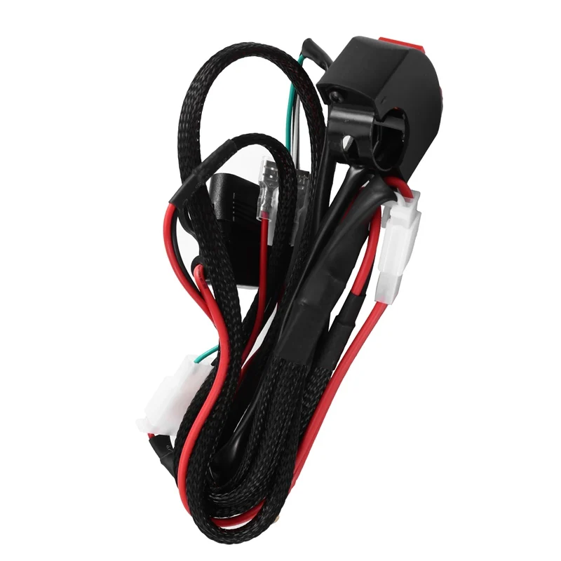 

LED Light Bar Wiring Harness Motorcycle Handlebar Switch Harness for Headlight Driving Fog Lights Auxiliary 2 Lead