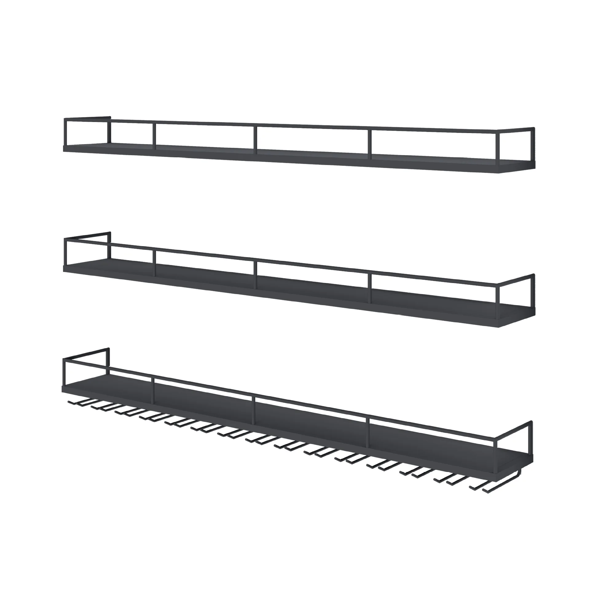 Restaurant simple wall-mounted wine rack bar bar background wrought iron hanging cabinet rack  glass upside down rack