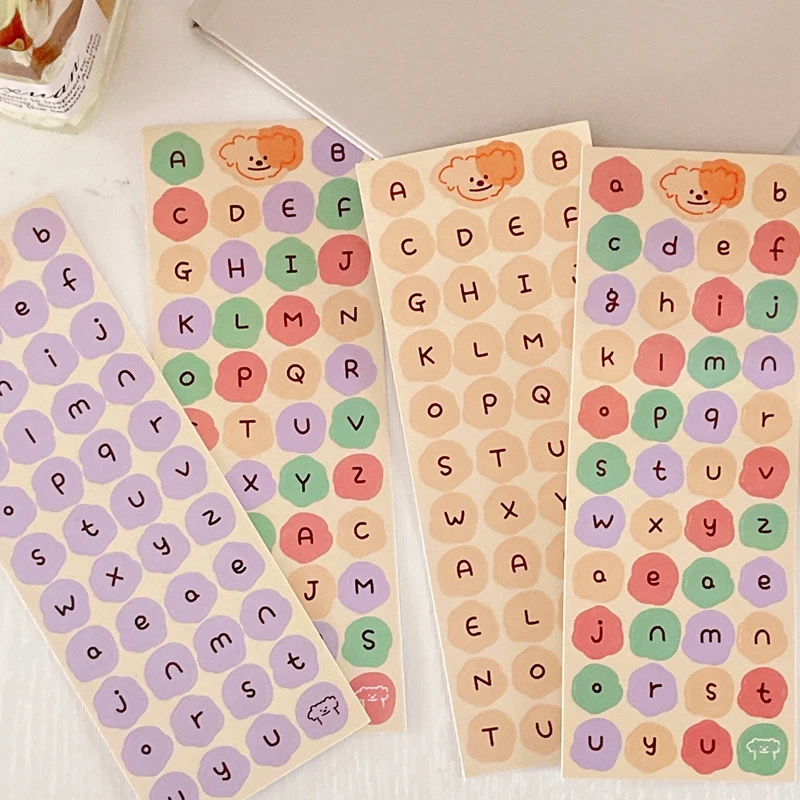 DIY Number Alphabet Stickers Color Letter Sticker Hand Account Decoration Scrapbooking Craft Colorful Paper Stationery Supplies