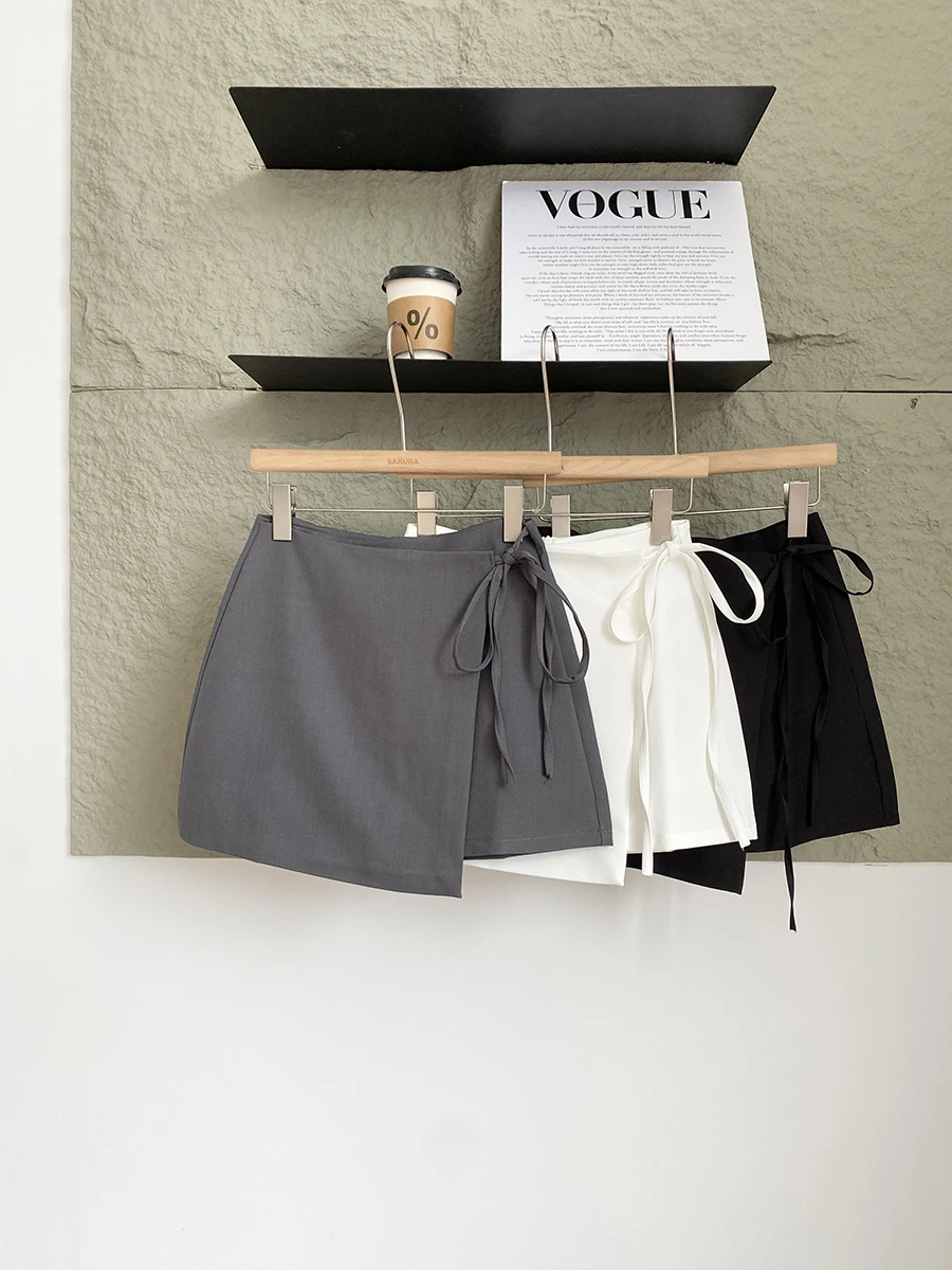 Saia de cintura alta feminina faion coreano sle emagrecimento versátil saia commute a linha saia de fibra de poliéster 2025 verão