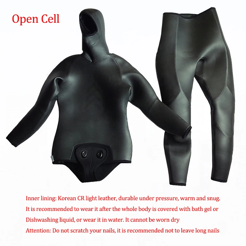 Diving Suit Open Cell 5mm Neoprene Wetsuit Men Scauba Diving Spearfishing Suit Hoodie Camouflage Sealed two piece Freediving