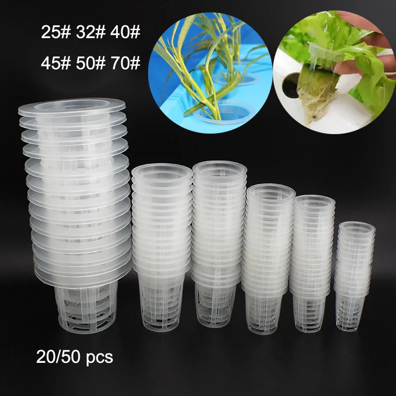 50x soiless Grow Pot Net Nursery Mesh Cup Basket Holder Vegetable Planting growing Pots Hydroponic Colonization for Plant Flower