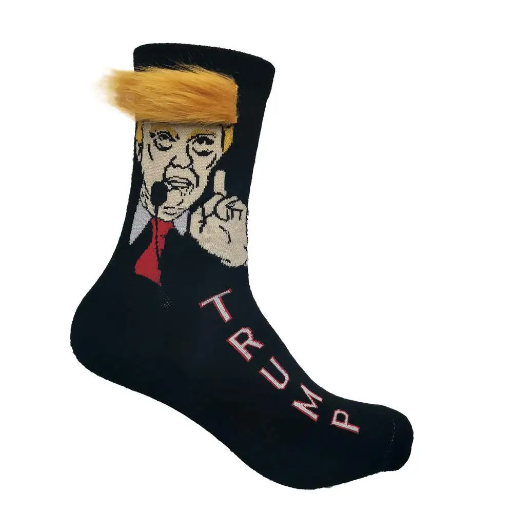 Śmieszne skarpetki Trump Novelty z włosami Trump Skarpetki unisex Crew Skarpetki 2024 prezydent Trump Merchandise Giftt