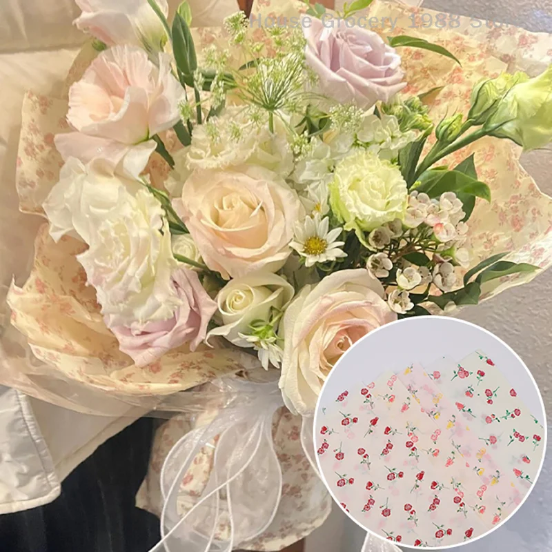 20 Sheets Of Rose Lining Paper Thickened Flower Packing Material Bow Printed Sydney Paper 50cm*70cm