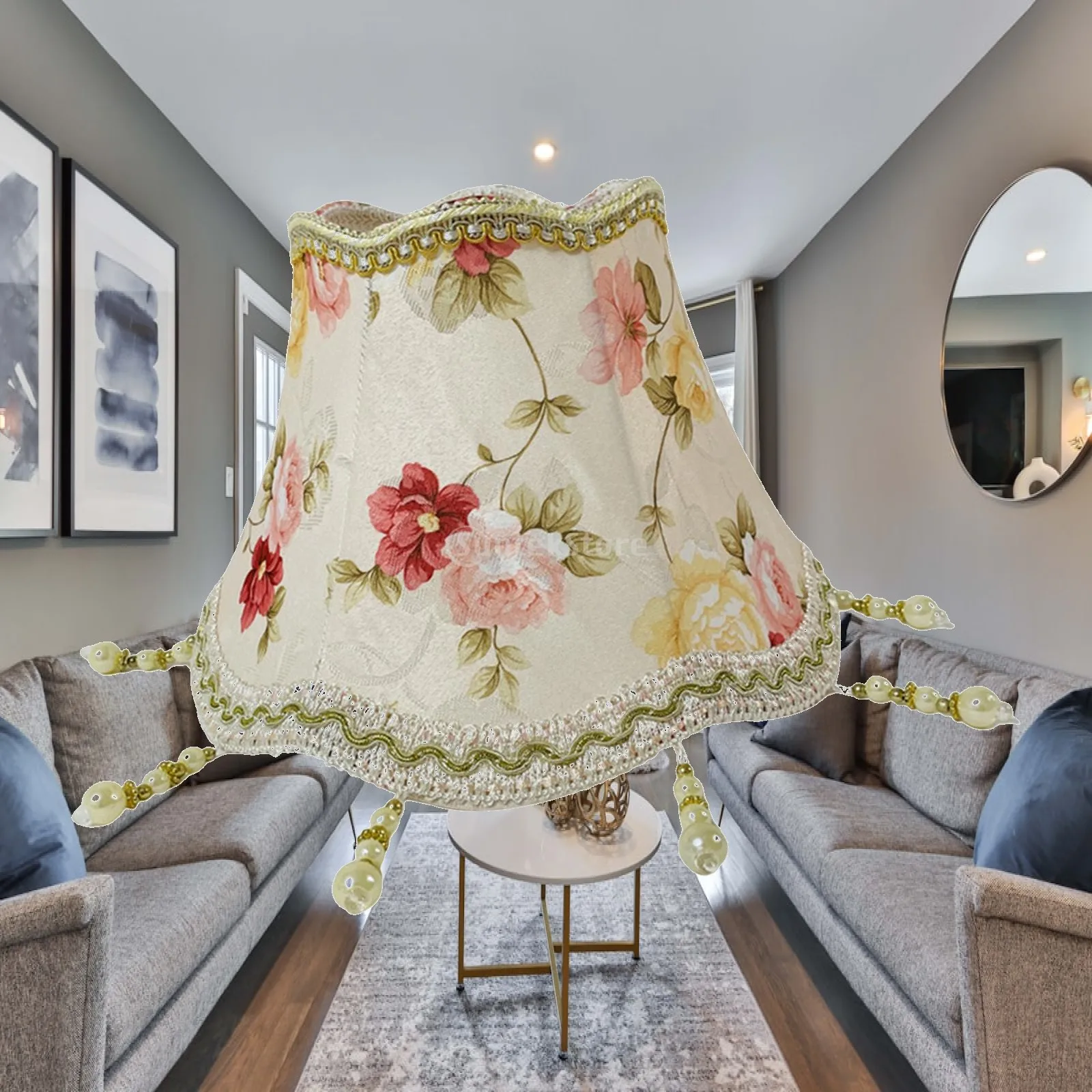 Fabric Fringe Lampshade Dome Lampshade Lampshade Table Lampshade for Bedroom