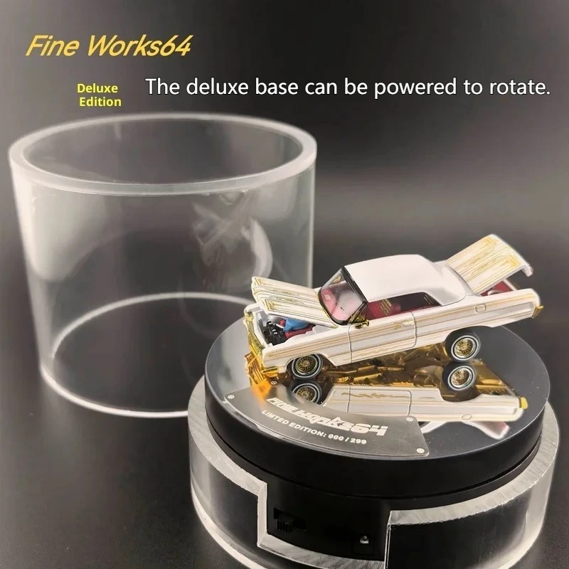 新品 FINE WORKS 1/64 Lowrider Convertible Fine Works64 Impala Lowrider with Acrylic Base Display Skull