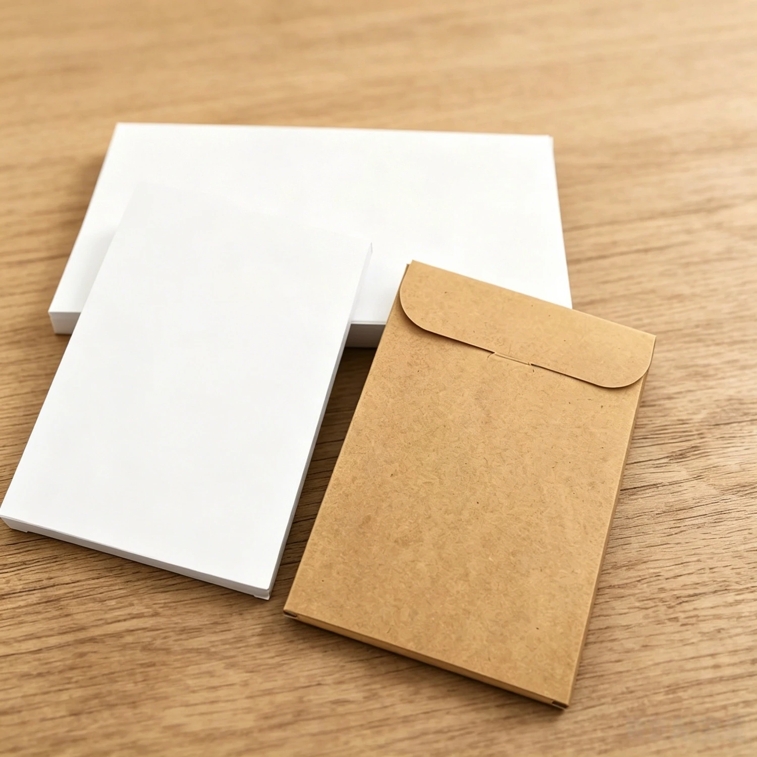 Blank Kraft Paper Box, Envelope Photo Gift Boxes, Wedding Postcard, Stationery Packaging Box, Cosmetics Package, 50Pcs