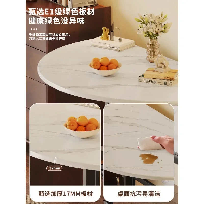 Foldable table dining table household small apartment round eating simple rental room 10 people folding large round