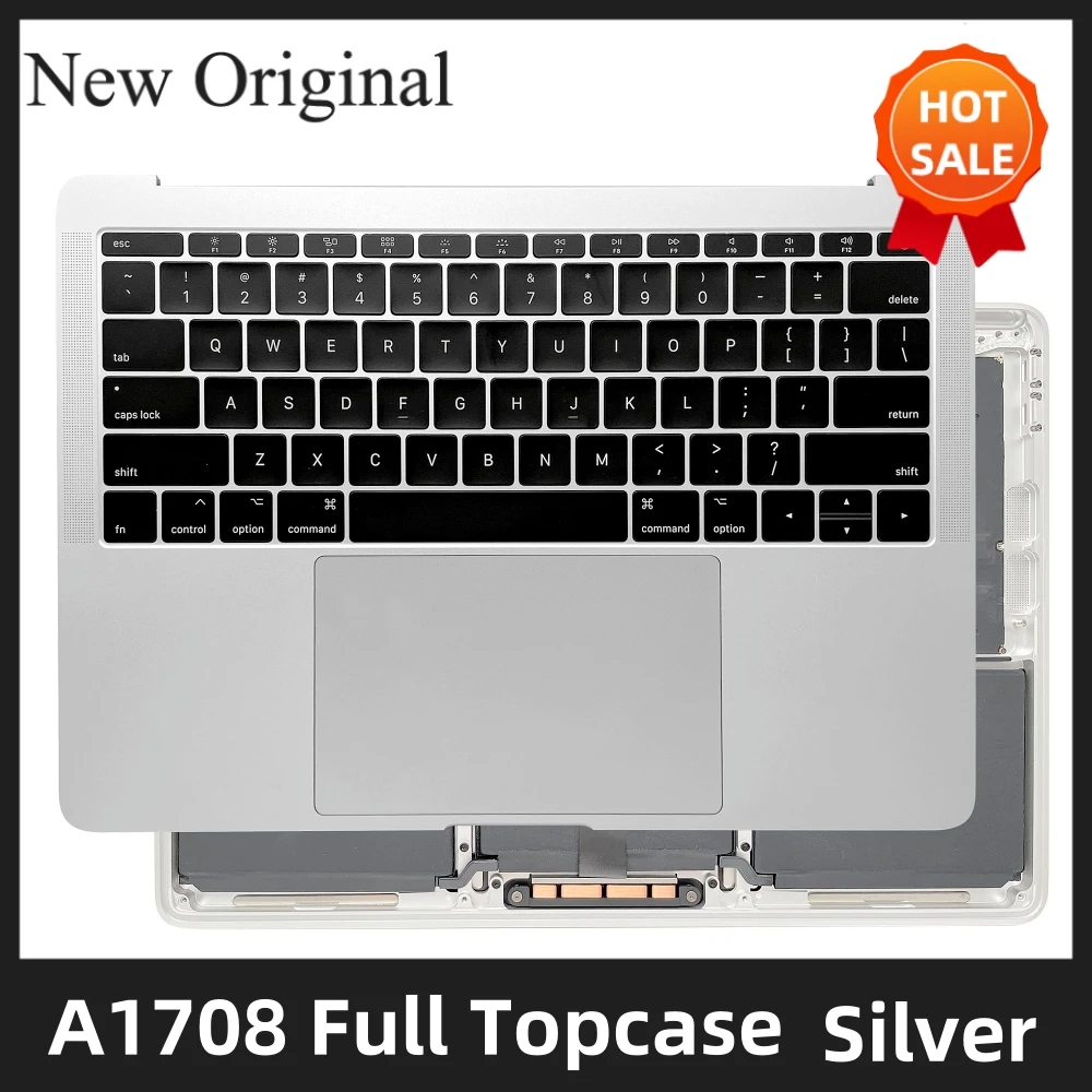Prata A1708 2023 2023 Teclado Mais Topcase Bateria A1713 Trackpad para Macbook Retina A1708 Emc 2978 3164 Topcase Teclado Battey