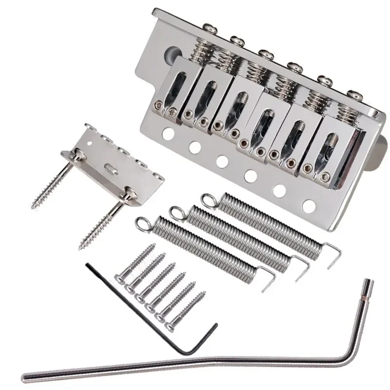Right Hand Slive Black Gold Electric Guitar Bridge Thickened Base 6 Strings Saddle Single Tremolo Bridge System Accessories