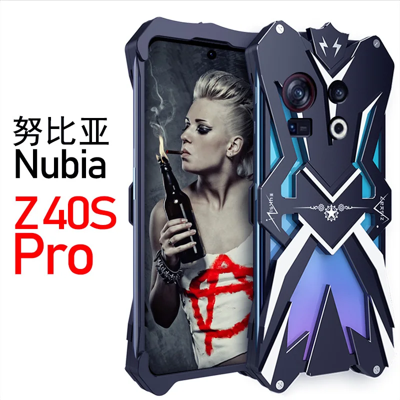 الأصلي زيمون الفاخرة ثور الثقيلة درع معدن الألومنيوم قضية الهاتف المحمول يغطي ل Zte Nubai Z30 Z40 Z40s برو غطاء حالات