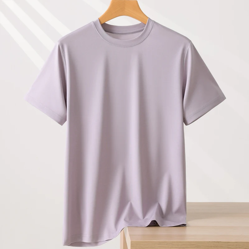

Men's Solid Color Round Neck T-Shirt Short Sleeve Summer Casual Fashion Modal Knitted Breathable Top Tees Comfortable Men's Vest