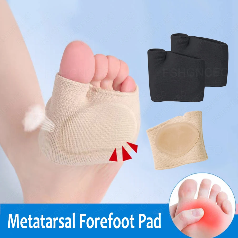 

2Pcs Silicone Gel Half Insoles Metatarsal Pads for Woman Man Ball of Foot Pain Relief Forefoot Pad Hallux Valgus Corrector Socks