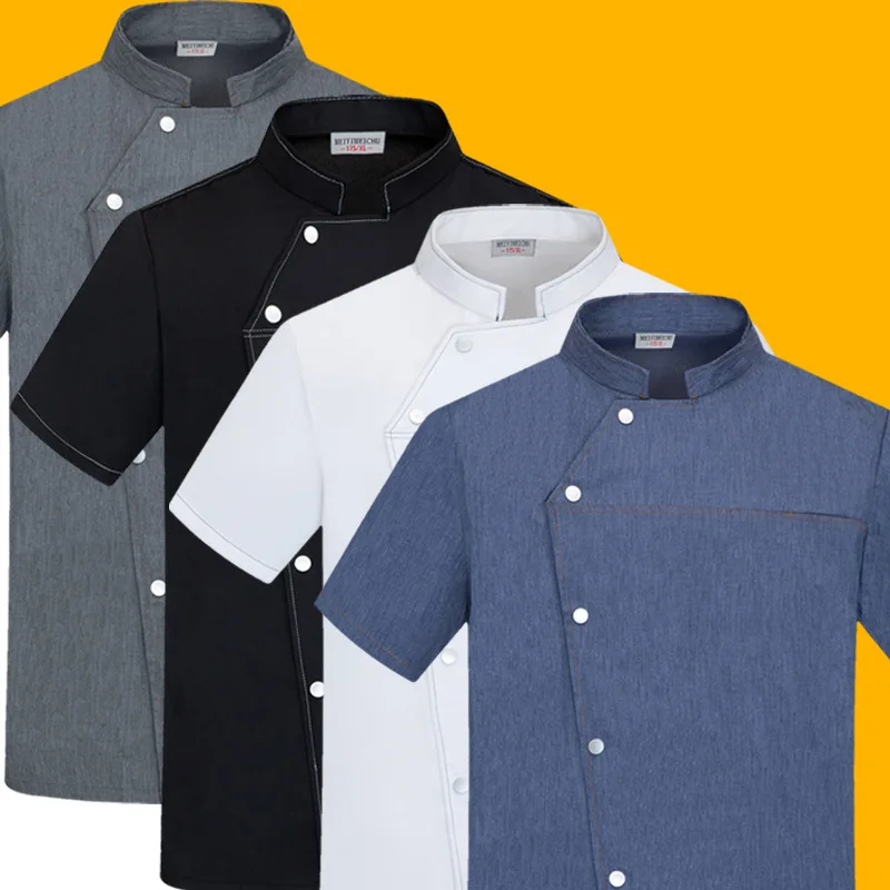 Teahouse Hotel Abbigliamento da lavoro da chef unisex Catering estivo Cucina Abito da lavoro traspirante a maniche lunghe corte