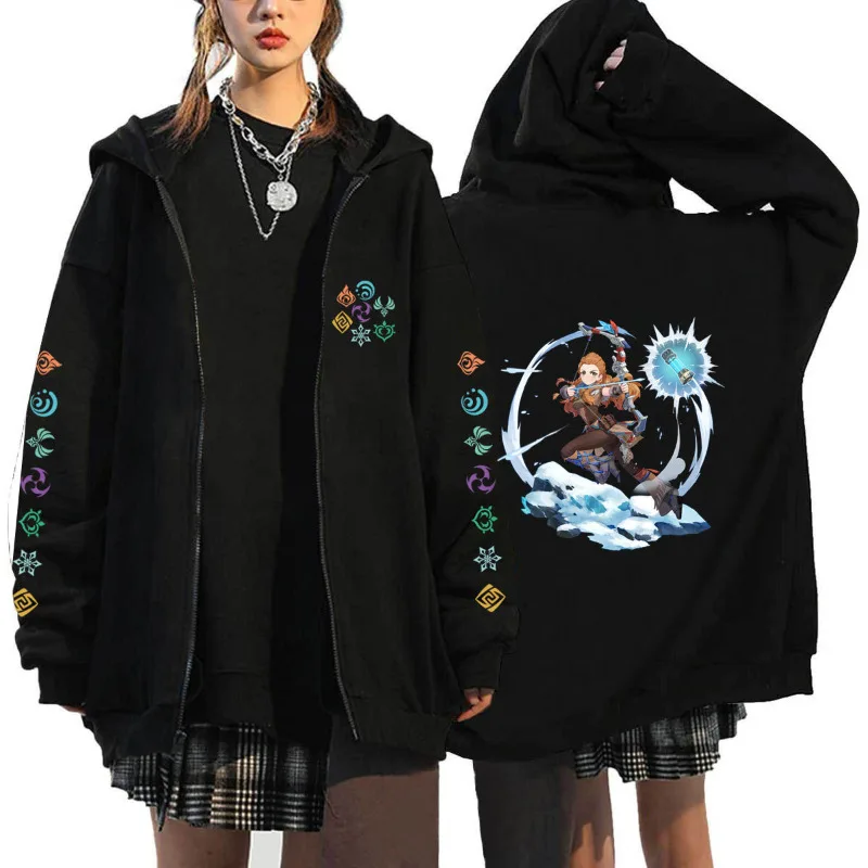 

Zipper Hoodie Sweater Genshing Impact Impact Anime New Harajuku Loose Lovers Hip-hop Harajuku Fashion Cardigan Jacket