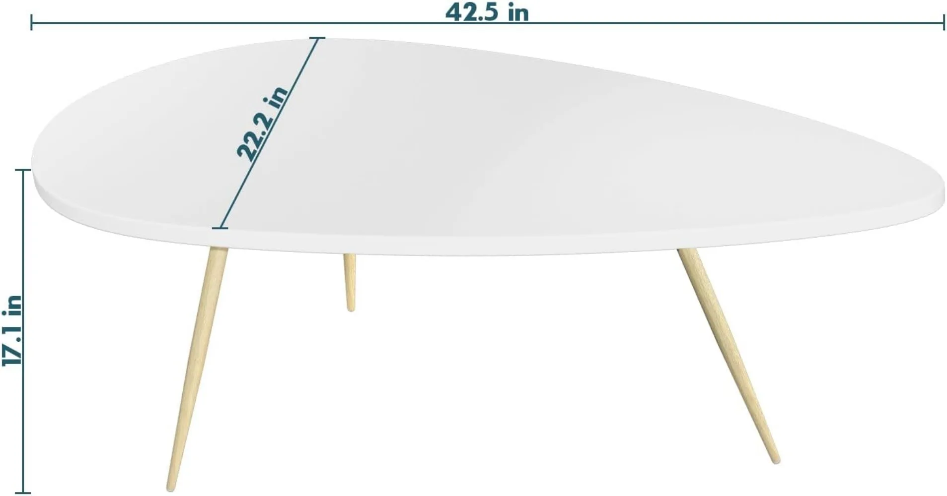 Mesa de centro ovalada Simple para sala de estar y oficina, mesa de centro moderna, mesas blancas para espacio pequeño, montaje fácil