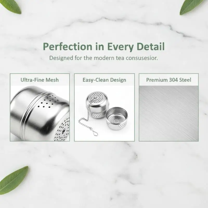 Tea Infuser Heat Resistant Fine Mesh Tea Filter with Retractable Chain Great Gift for Tea Lovers Home Office Use