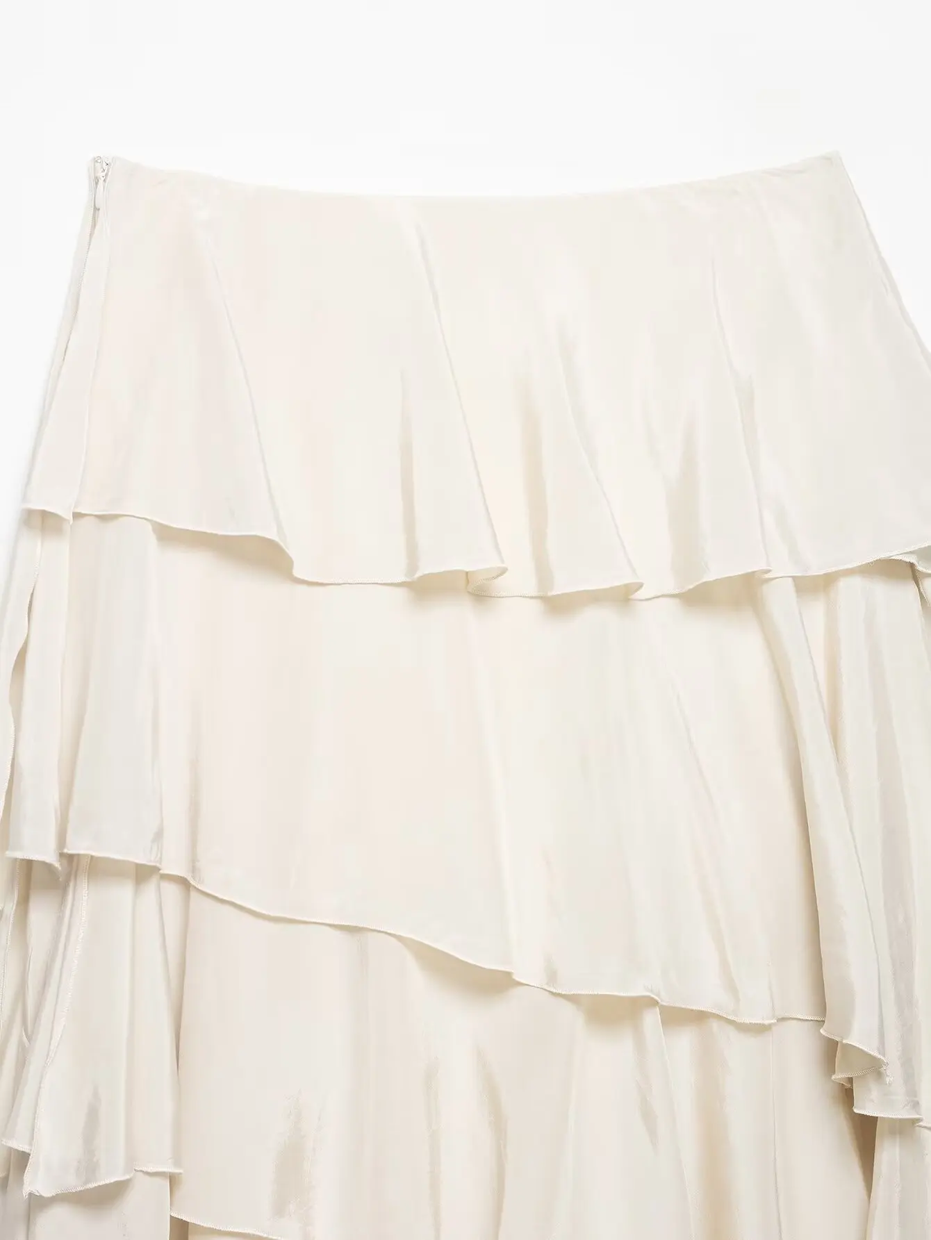 KONDALA Elegant Tiered Ruffled Asymmetrical Skirt Women's Trendy Midi Skirt New 2026 Spring Summer  Fashion Vacation Party Skirt