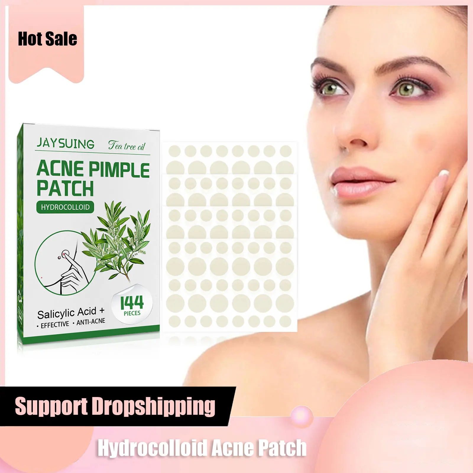 Hydrocolloid Ac-ne Patch Invisible Removal Pim-ple Healing Absorbing Cover Tea Tree Oil Waterproof Sp-ots Marks Repair Sticker