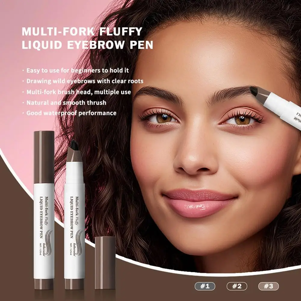 Lápiz de cejas de múltiples puntas Natural, lápiz Microblading de cejas 4D con punta de horquillas, tatuaje de cejas de larga duración resistente al agua