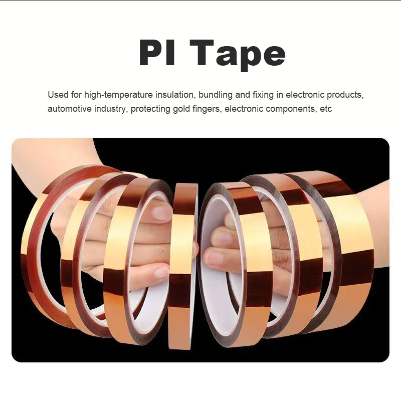 5mm-150mm High Temperature Resistant Heat BGA Kapton Polyimide Insulating Thermal Insulation Adhesive Tape for 3D Printer Parts