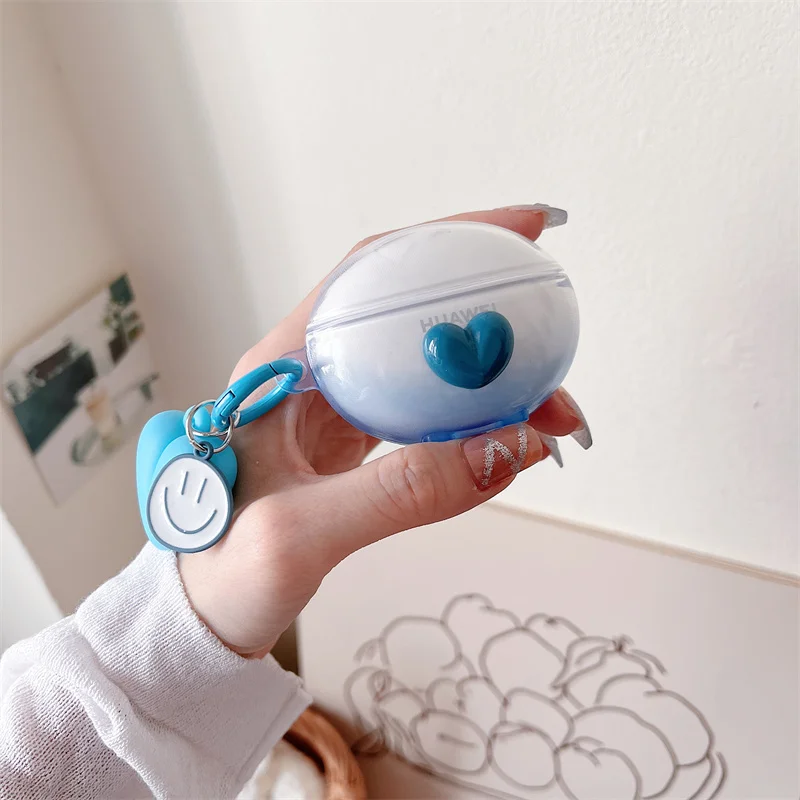 หูฟังสําหรับ Huawei Freebuds 6i/5i, หัวใจรักน่ารัก/ดอกไม้/หมี/รูปแบบหน้ายิ้มกันกระแทกฝาครอบป้องกันสําหรับหญิง