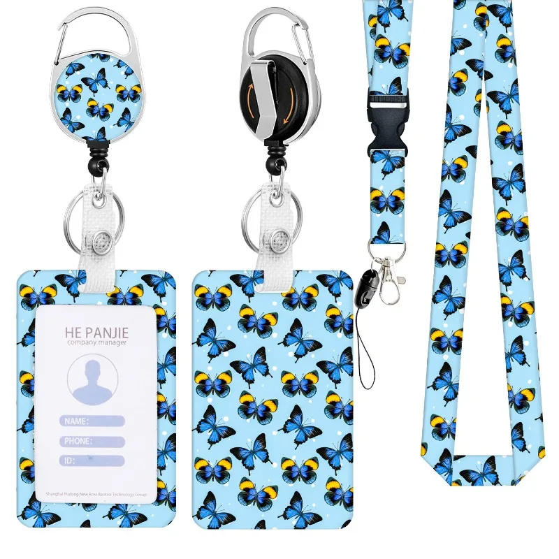 Retractable Reel Badge Holder Fashion ID Card Protector Office School Staff Card Clip