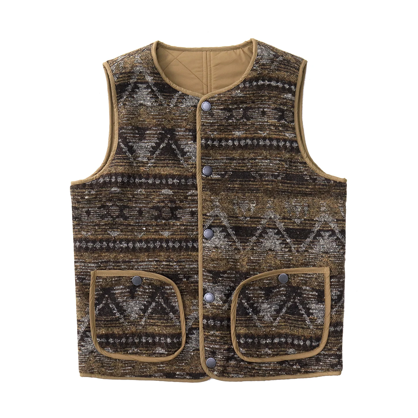 

Autumn new vest men's reversible short American retro quilted liner warm rhombus vest jacket