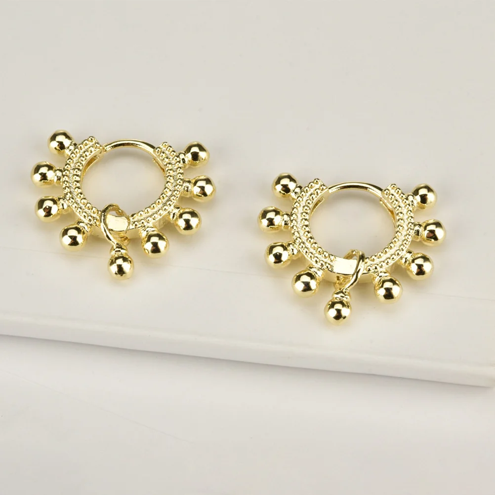 

1 Pair Retro Earrings Golden Tiny Hoops For Women Dangle Fashion Jewelry Minimalist Statement Earrings Chic Lightweight Design