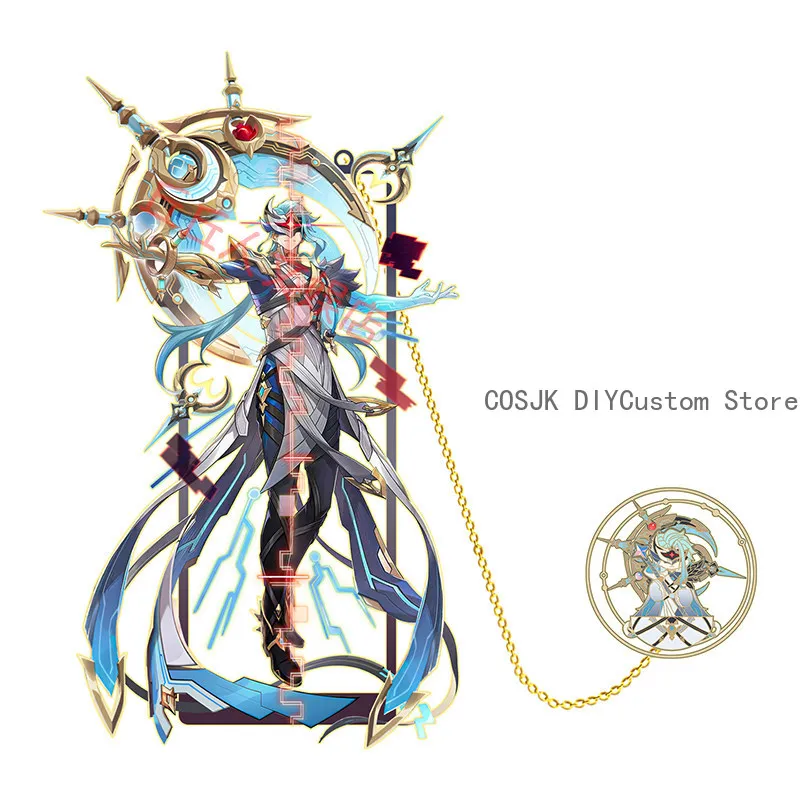 

The Doctor Genshin Impact Cosplay Game Metal Bookmarks Souvenir Hollow Out Pendant Decor Collection Halloween Anime Gift