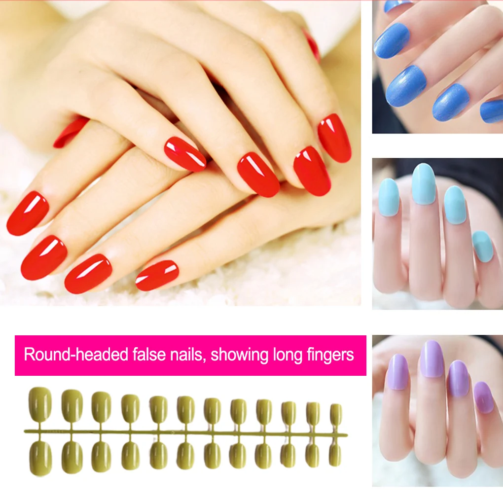 Fake Nail Set Scratch Resistant Press-on Fingernails Manicure Stickers Type 4