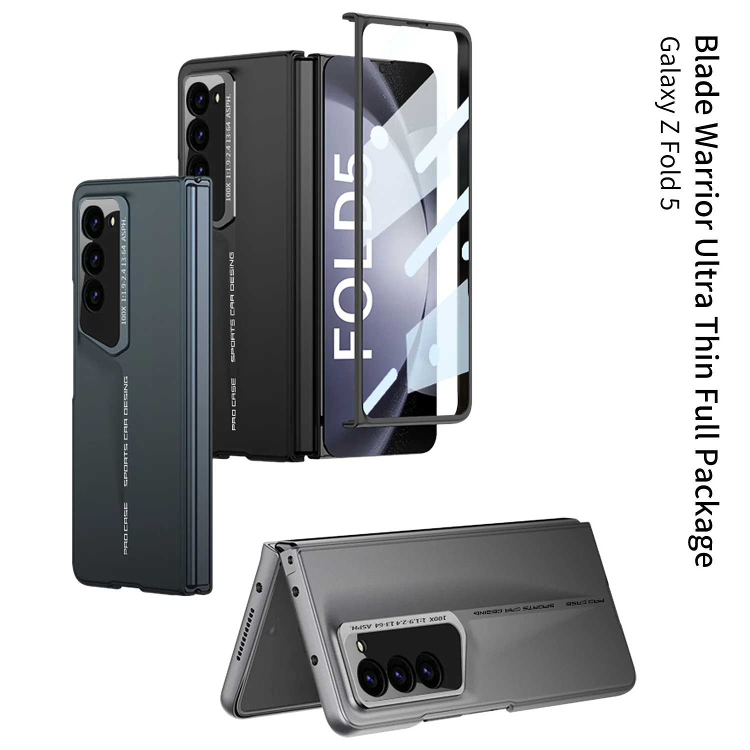 

For Samsung Galaxy Z Fold5 Case Luxury Creative Supercar Design Folding Screen Z Fold4 Shell Membrane All-In-One Full Cover Case