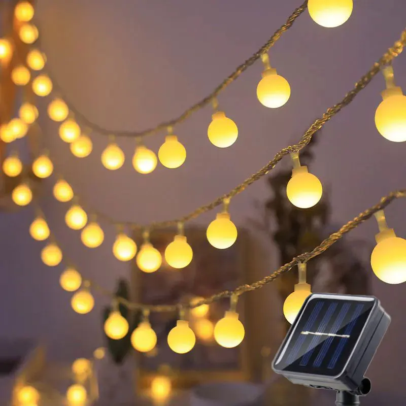 Solar String Light 8 Modes Solar Crystal Ball String Light 20/50/100 LED,Outdoor Waterproof,Solar Patio Light Garden Party Decor