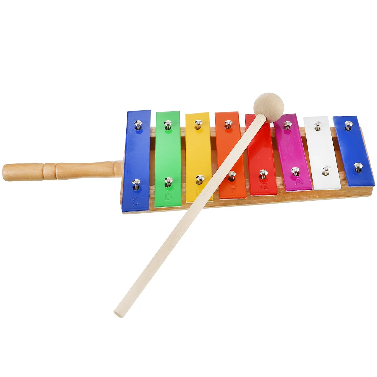 

Childrens Percussion Instrument Musical Toy 8Note Colorful Aluminum Plate Wooden Xylophone Safe Toddler for Kids
